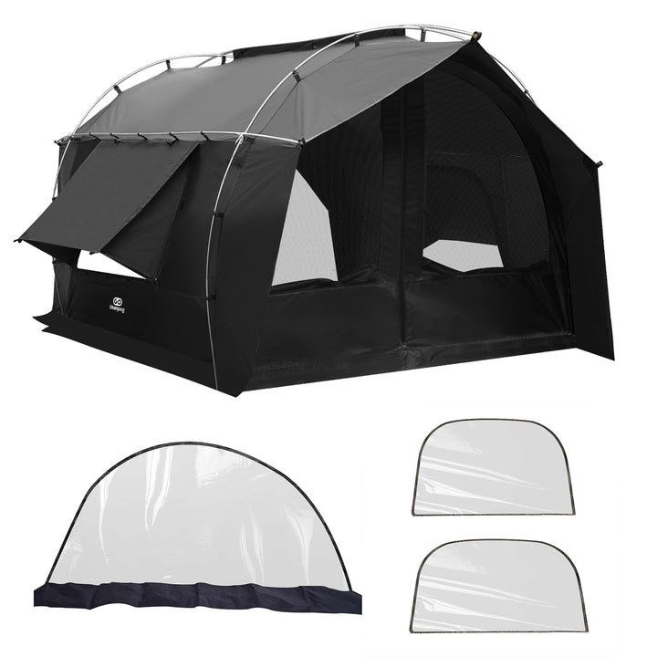 【GW Sale】【25％OFF】カヌー 自立式 トンネルテント&専用 TPUドア&TPUウィンドウ