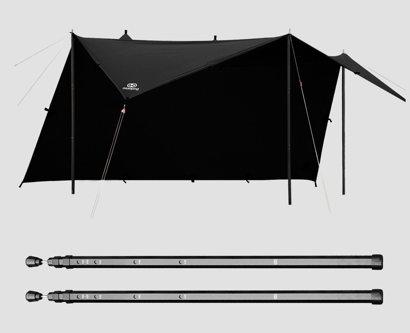 HENGEN+ スクエアタープ TC ポールセット 295/350/400 – GOGlamping