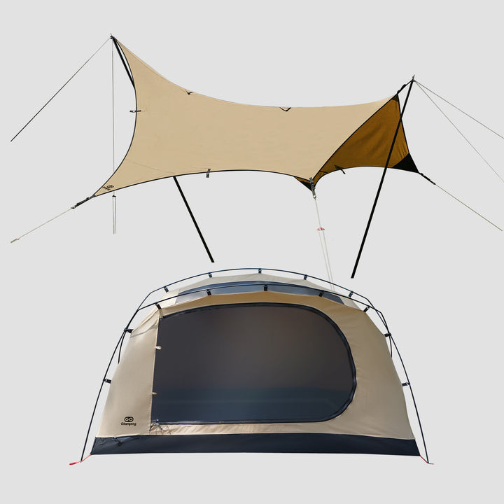 【テントセット】GOGLAMPING SKY EYE 自立式 TC テント 山帆 ヘキサタープ
