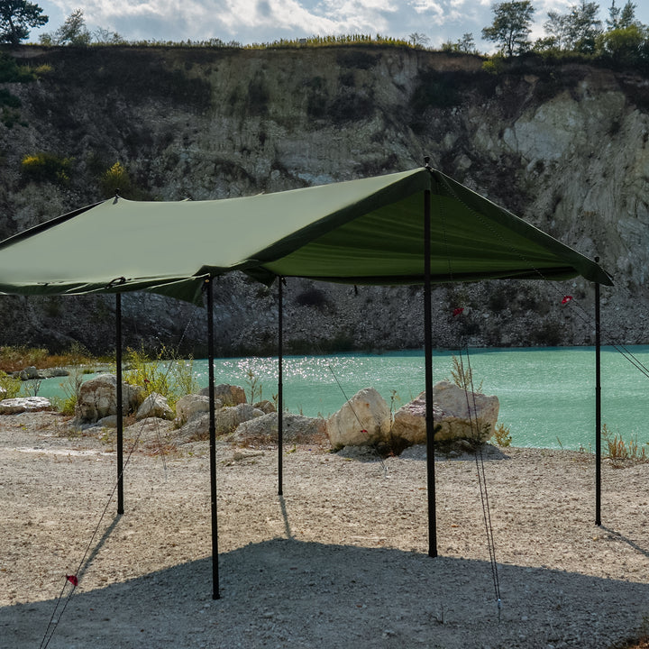 【20%OFF】HENKAKU スクエアタープ テント TC & GO六角伸縮ポ一ル「220通常版」