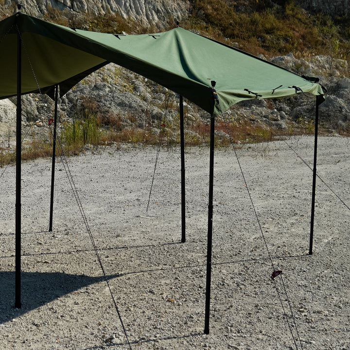 【20%OFF】HENKAKU スクエアタープ テント TC & GO六角伸縮ポ一ル「220通常版」