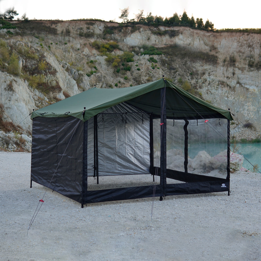 【新製品】【キャンプ祭り】【25％OFF】HENKAKU スクエアタープ テント TC&オプションパーツ