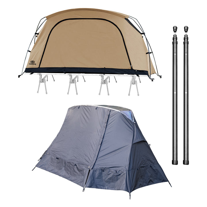 【20％OFF】SKY EYE CT PLUS 自立式 コットテント TC & フライシート & GO六角伸縮ポ一ル220