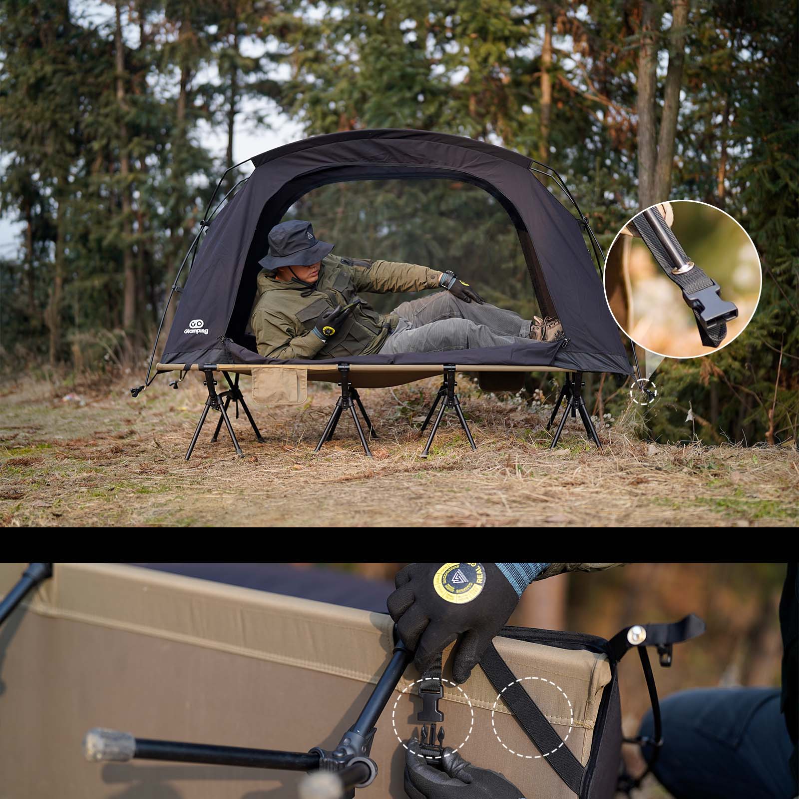 GOGlamping SKY EYE CT 自立式 コットテント TC & フライシート[テントセット]