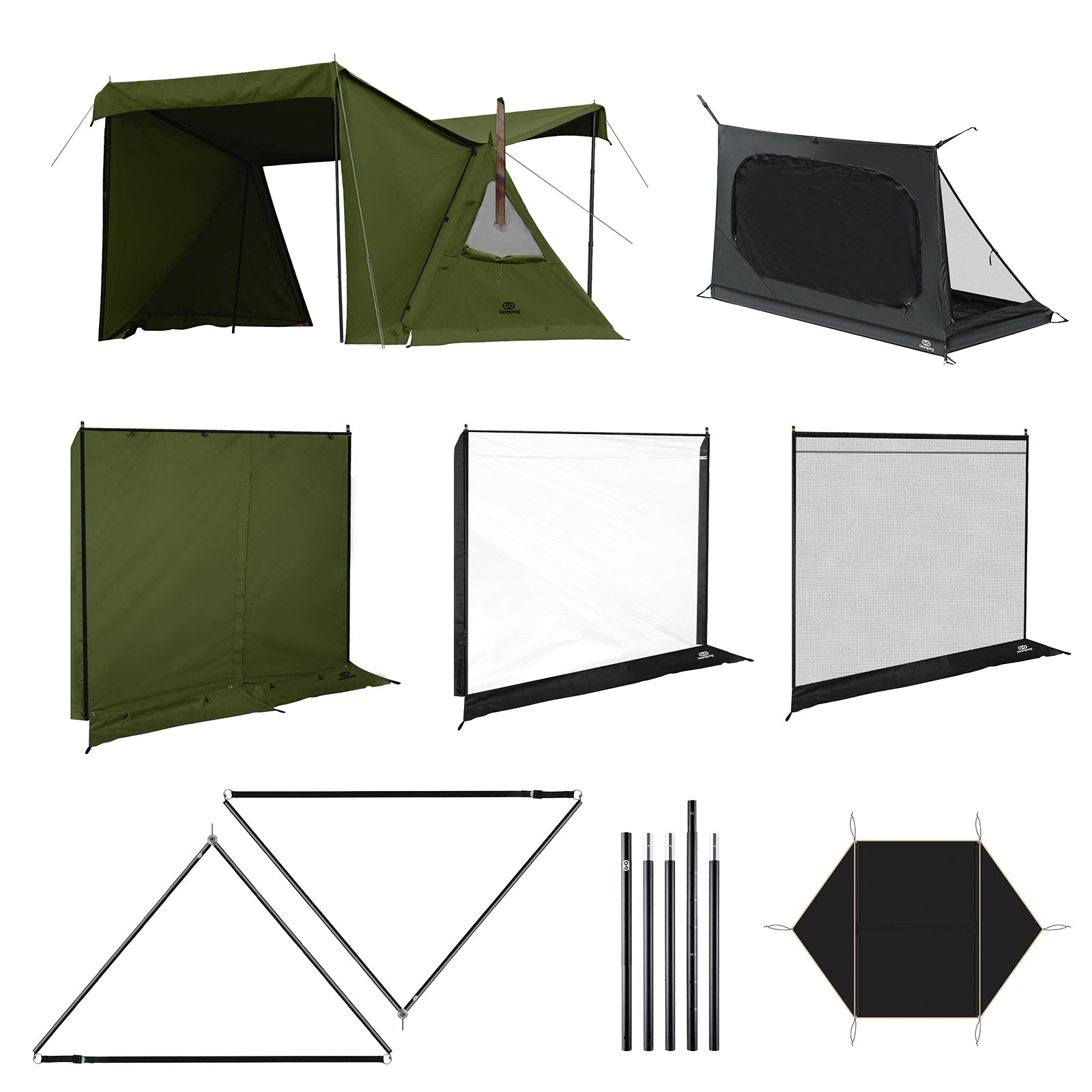 USパップテント　2枚セット　蚊帳付き USパップテント カヤ セット | アウトドア用品・アウトドア