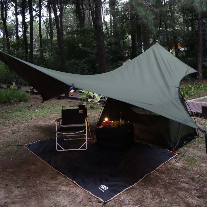 【テントセット】GOGLAMPING SKY EYE 自立式 TC テント 山帆 ヘキサタープ