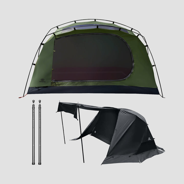 【Prime Day】【22％OFF】SKY EYE 自立式 テント TC & 専用フライシート & GO六角伸縮ポ一ル