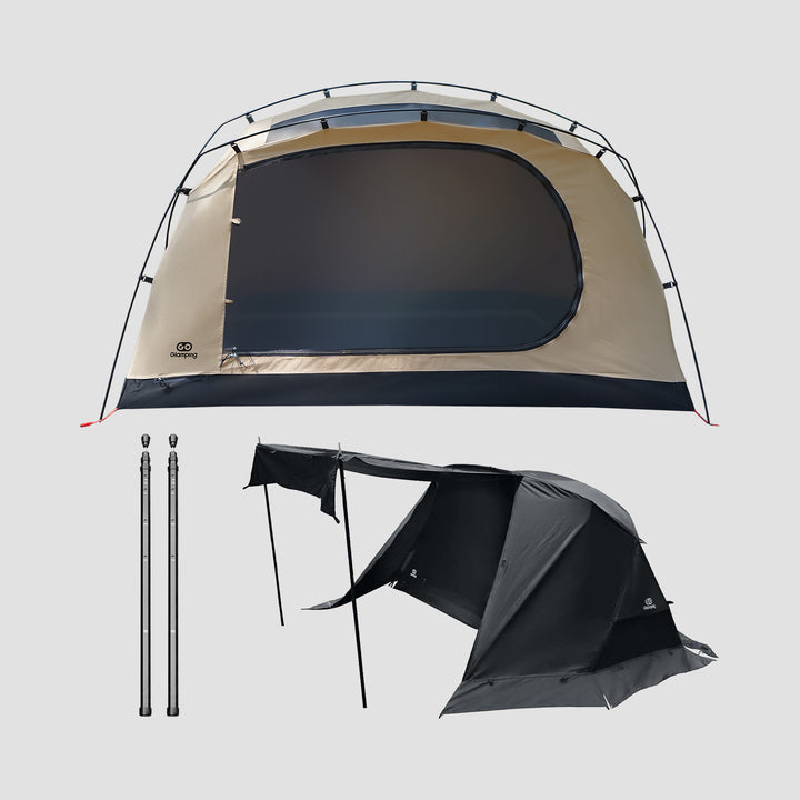 【Prime Day】【22％OFF】SKY EYE 自立式 テント TC & 専用フライシート & GO六角伸縮ポ一ル