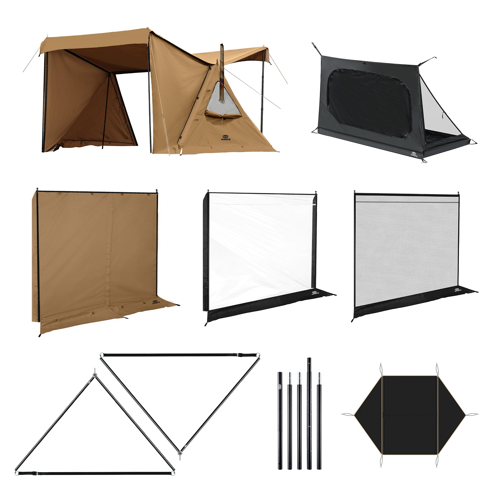 キャンプまとめ売り　20点 ファミリーキャンプにオススメ！別売りフルインナー付きピルツ