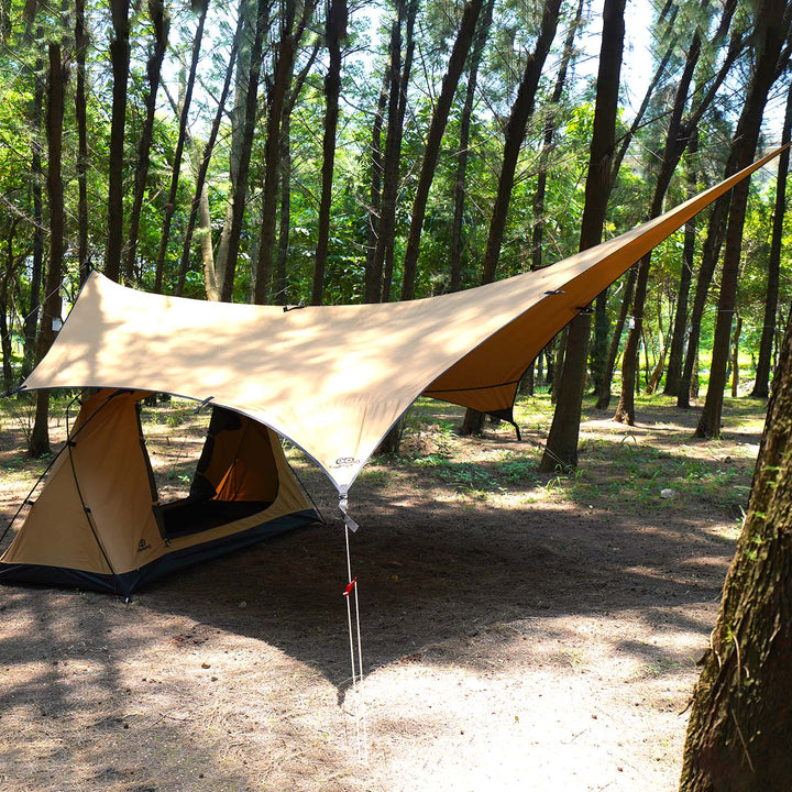 【テントセット】GOGLAMPING SKY EYE 自立式 TC テント 山帆 ヘキサタープ