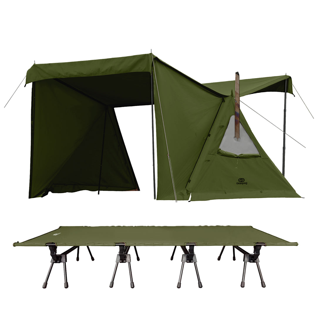 【20％OFF】パップテントTC  &   YUMEMI コット M&L