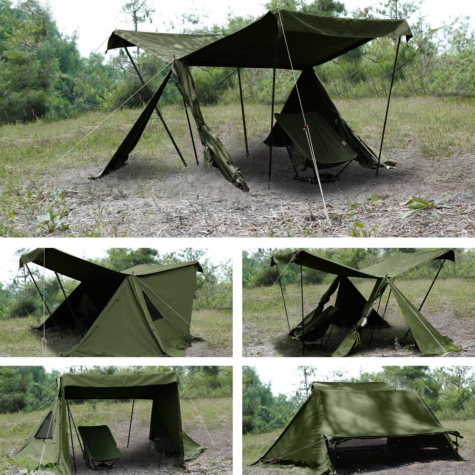 GOGlamping G・G PUP2.0 パップテント＆専用二又ポール2本＆横