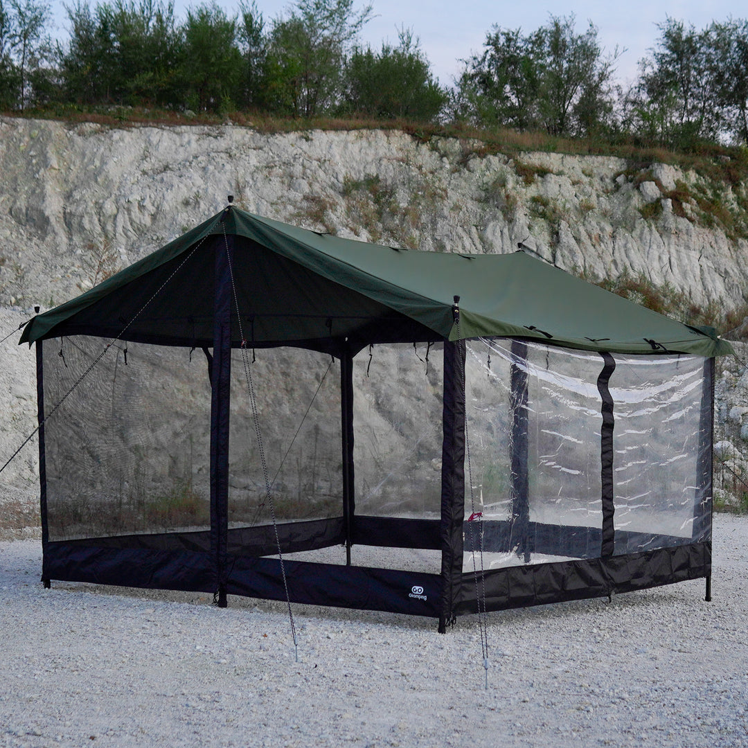 【新製品】【キャンプ祭り】【25％OFF】HENKAKU スクエアタープ テント TC&オプションパーツ