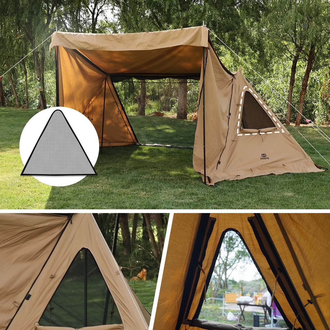 G・G PUP 2.0パップテント専用 三角窓用メッシュシートと三角窓用耐熱シート - GOGlamping