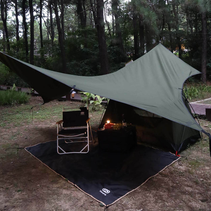 【テントセット】GOGLAMPING SKY EYE 自立式 TC テント 山帆 ヘキサタープ - GOGlamping