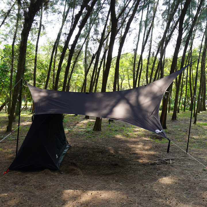 【テントセット】GOGLAMPING SKY EYE 自立式 TC テント 山帆 ヘキサタープ
