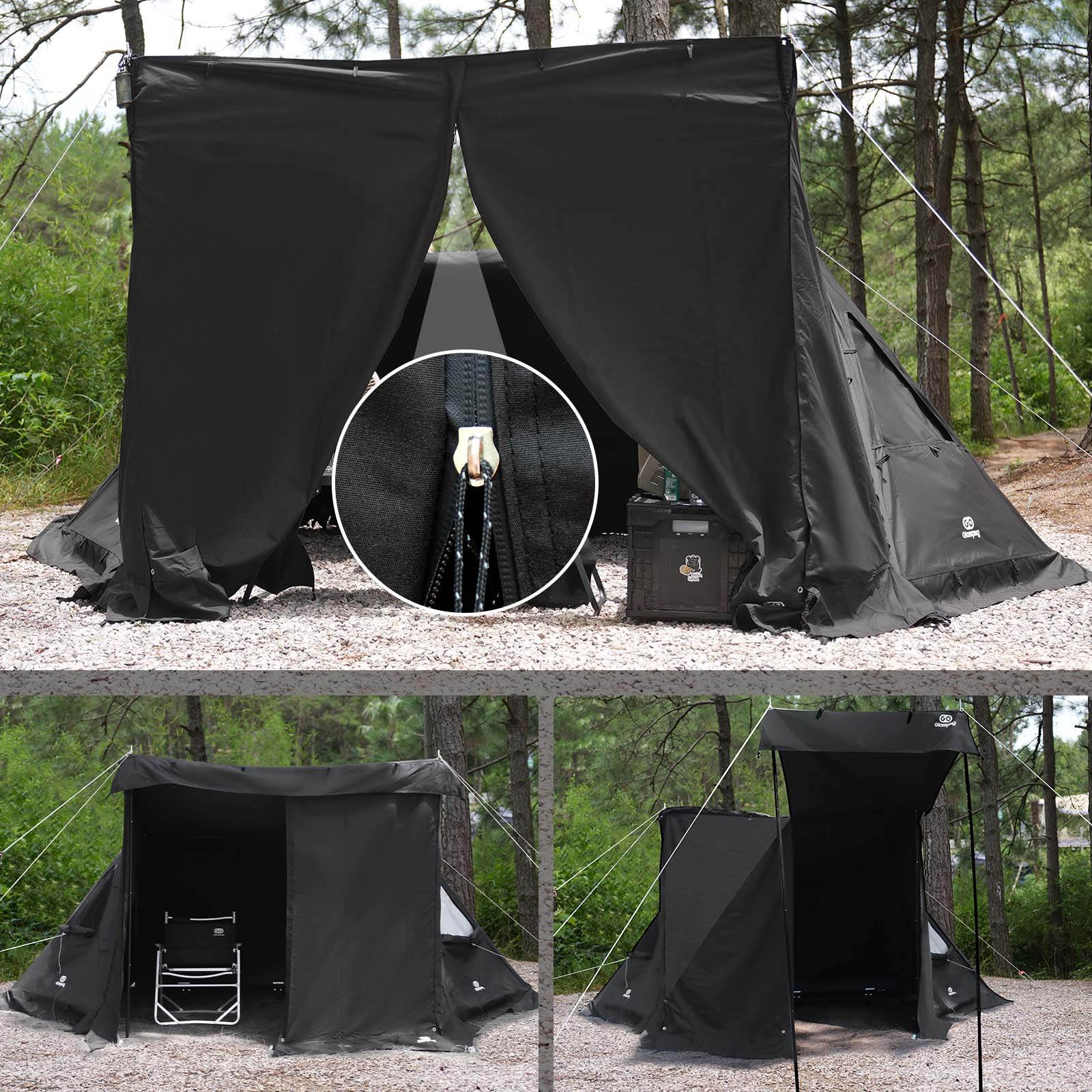 GoGlamping G・G PUP2.0 TC 黒　前幕セット タイムセール中】GOGlamping G・G PUP 2.0パップテント専用TC前幕