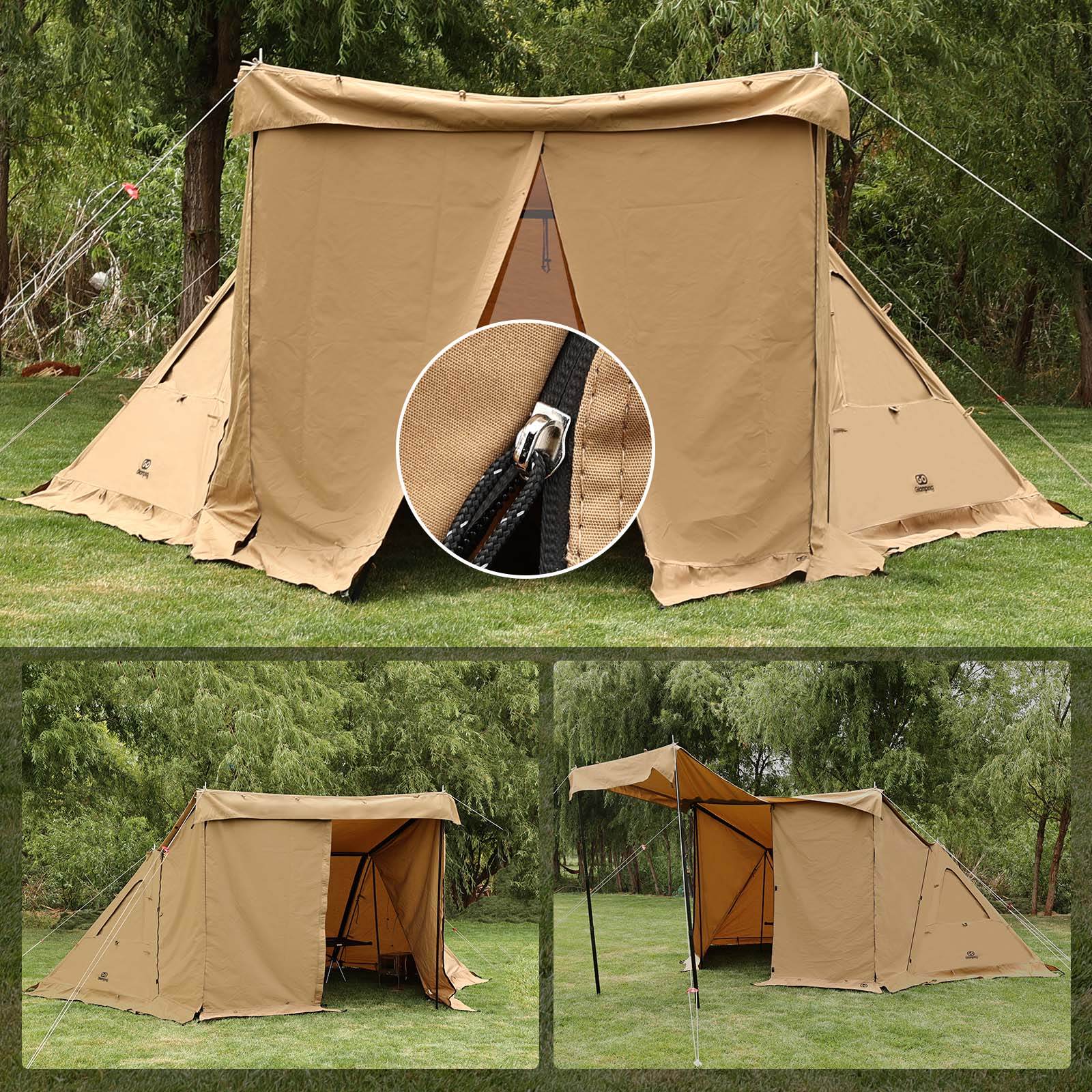 GO Glamping G.G PUP2.0 前幕、二股ポール付き タイムセール中】GOGlamping G・G PUP 2.0パップテント専用TC前幕