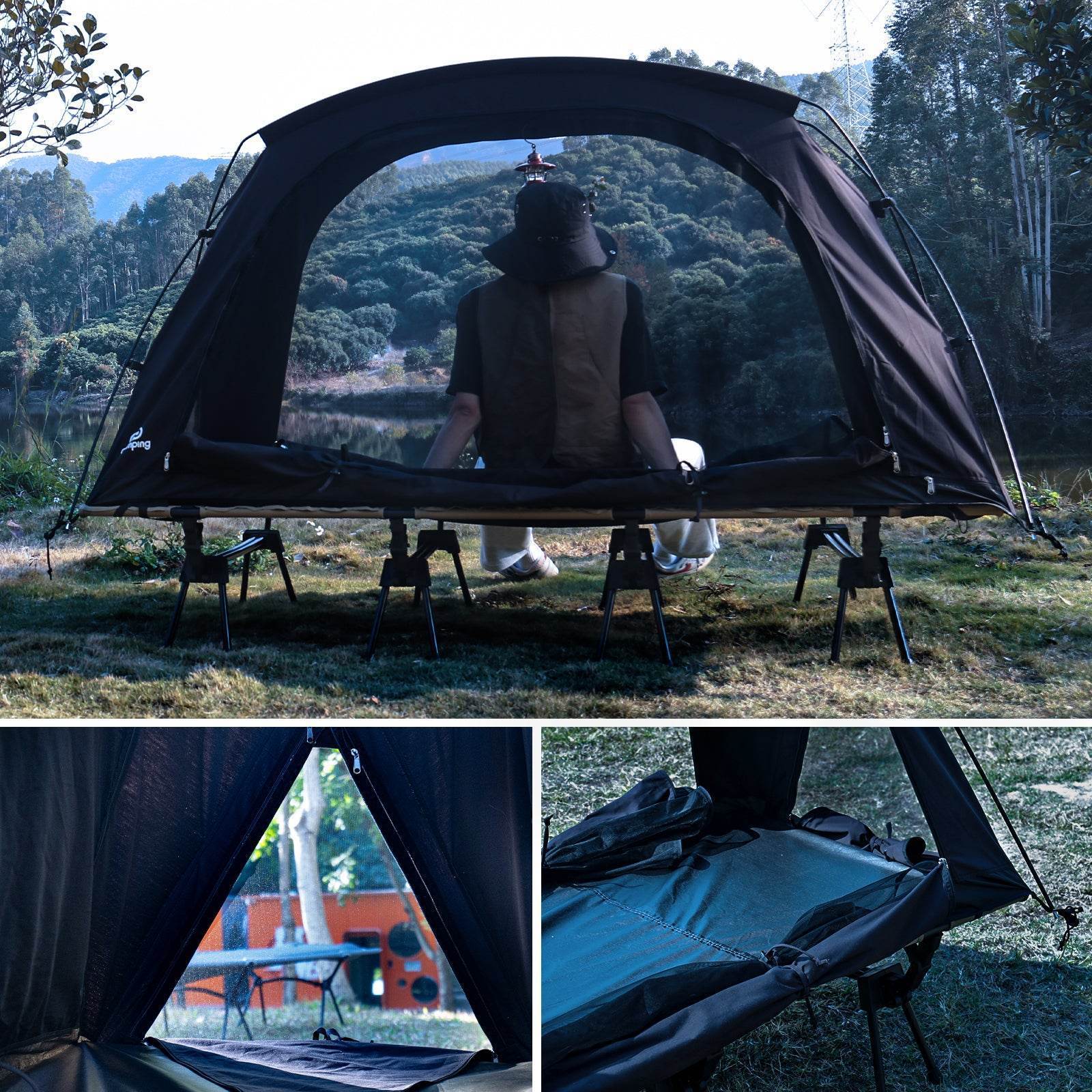 goglanping sky eye ct&flyとコットの３点セット GOGlamping SKY EYE CT 自立式 コットテント TC & フライシート