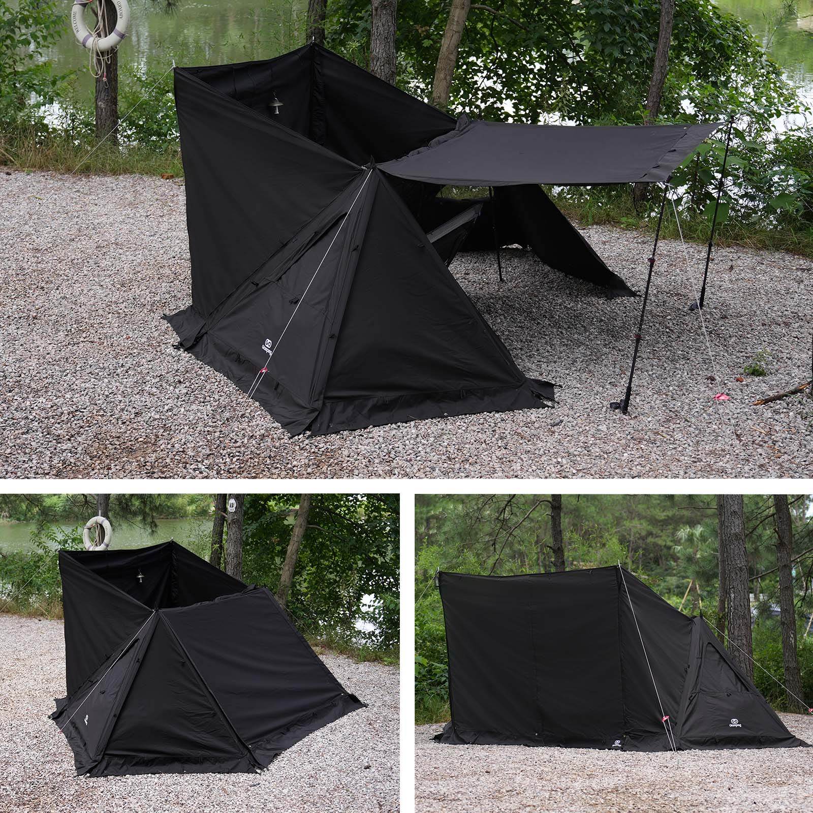 GoGlamping G・G PUP2.0 TC 黒　前幕セット GOGlamping G・G PUP2.0 パップテント＆専用 TC 前幕 【テント