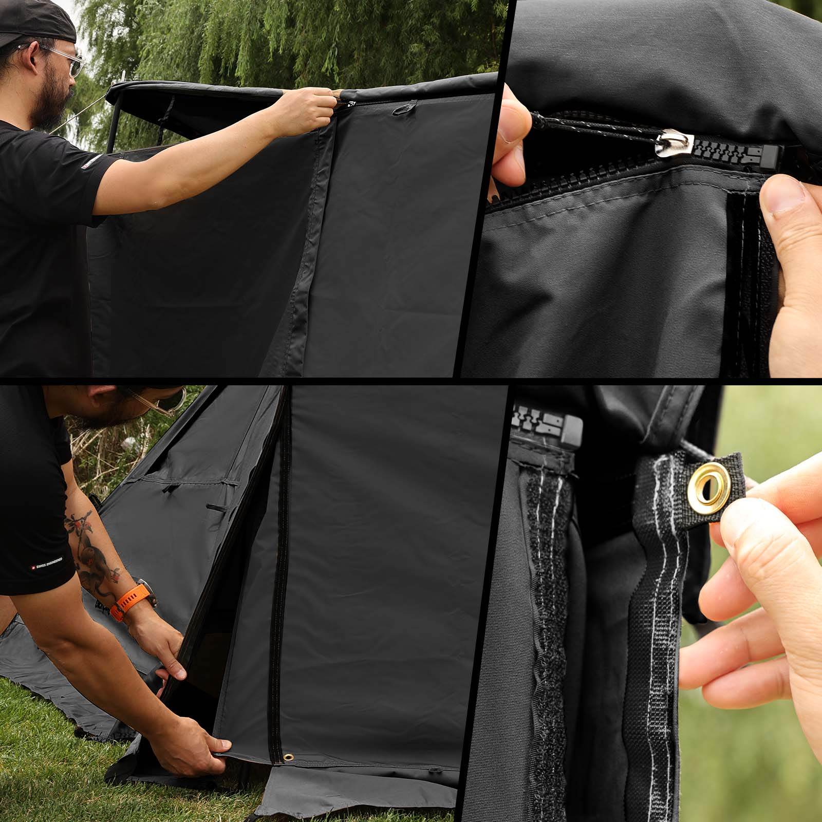 GoGlamping G・G PUP2.0 TC 黒　前幕セット タイムセール中】GOGlamping G・G PUP 2.0パップテント専用TC前幕