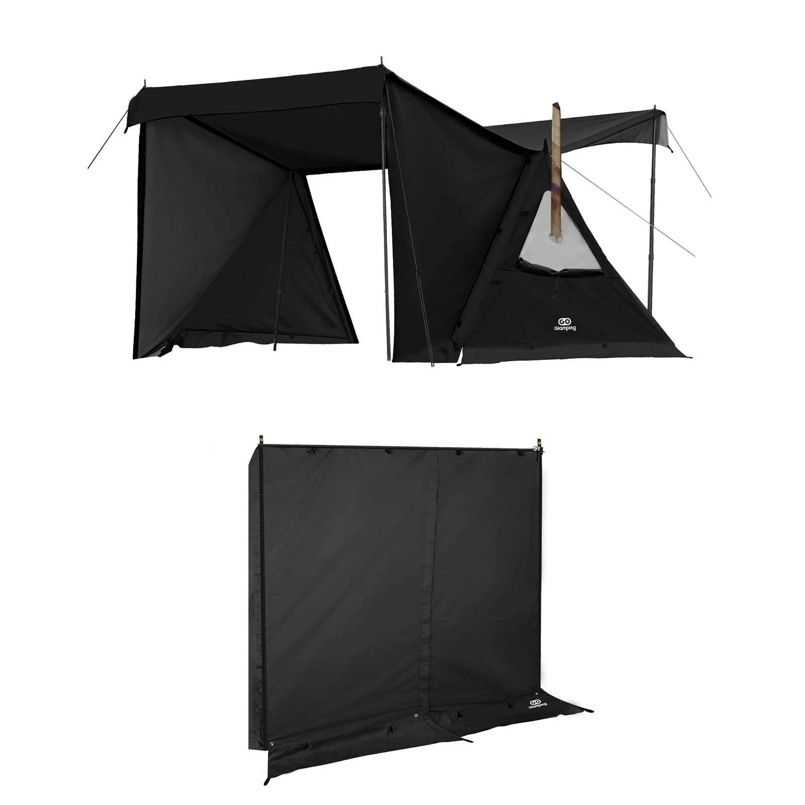 GoGlamping G・G PUP2.0 TC 黒　前幕セット GOGlamping G・G PUP2.0 パップテント＆専用 TC 前幕 【テント