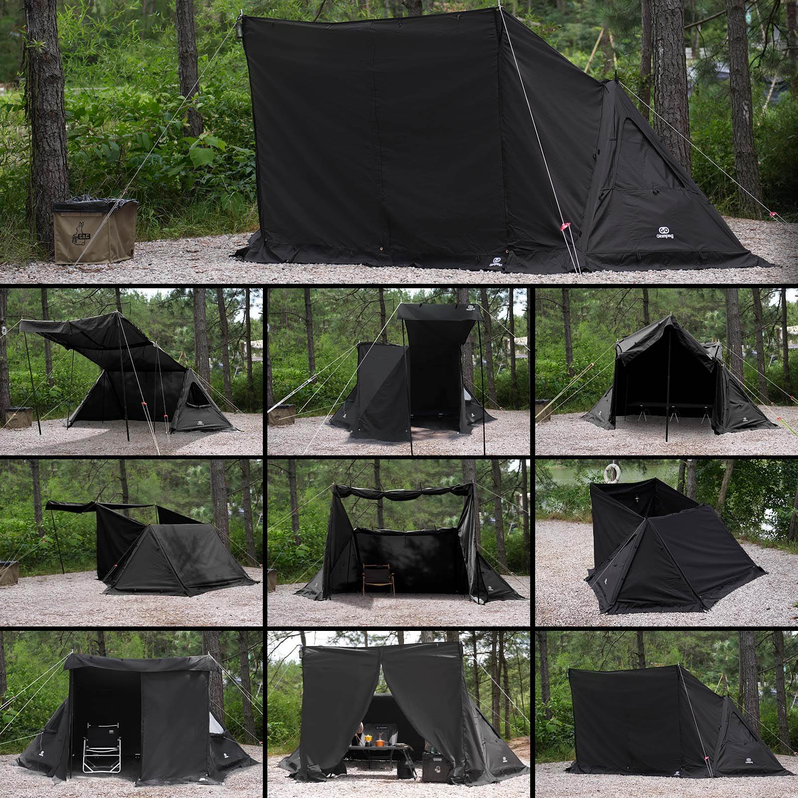 GoGlamping G・G PUP2.0 TC 黒　前幕セット タイムセール中】GOGlamping G・G PUP 2.0パップテント専用TC前幕
