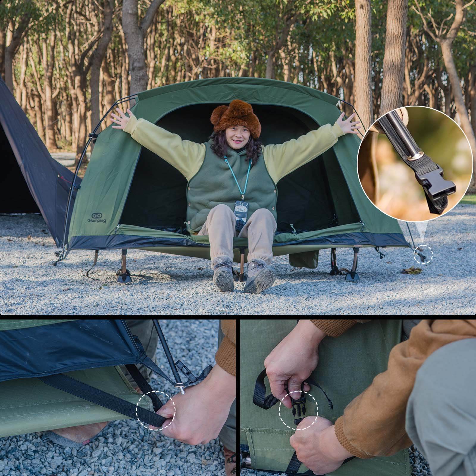 【セット】sky eye ctコットテントとcamdoor 2way コット GOGlamping SKY EYE CT 自立式 コットテント TC & フライシート[テント