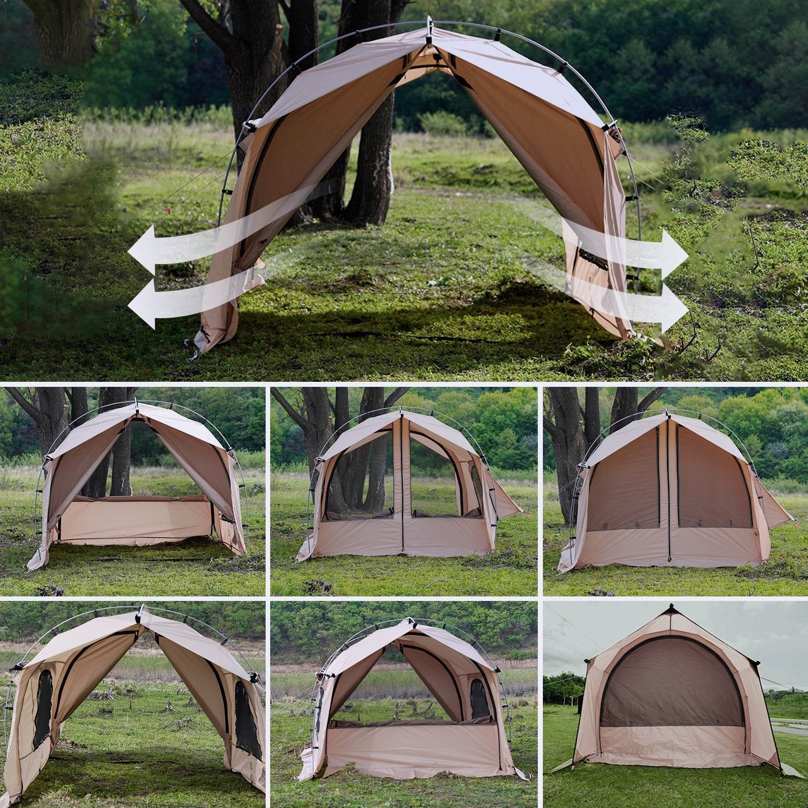 タイムセール中】GOGlamping カヌー自立式トンネルテント