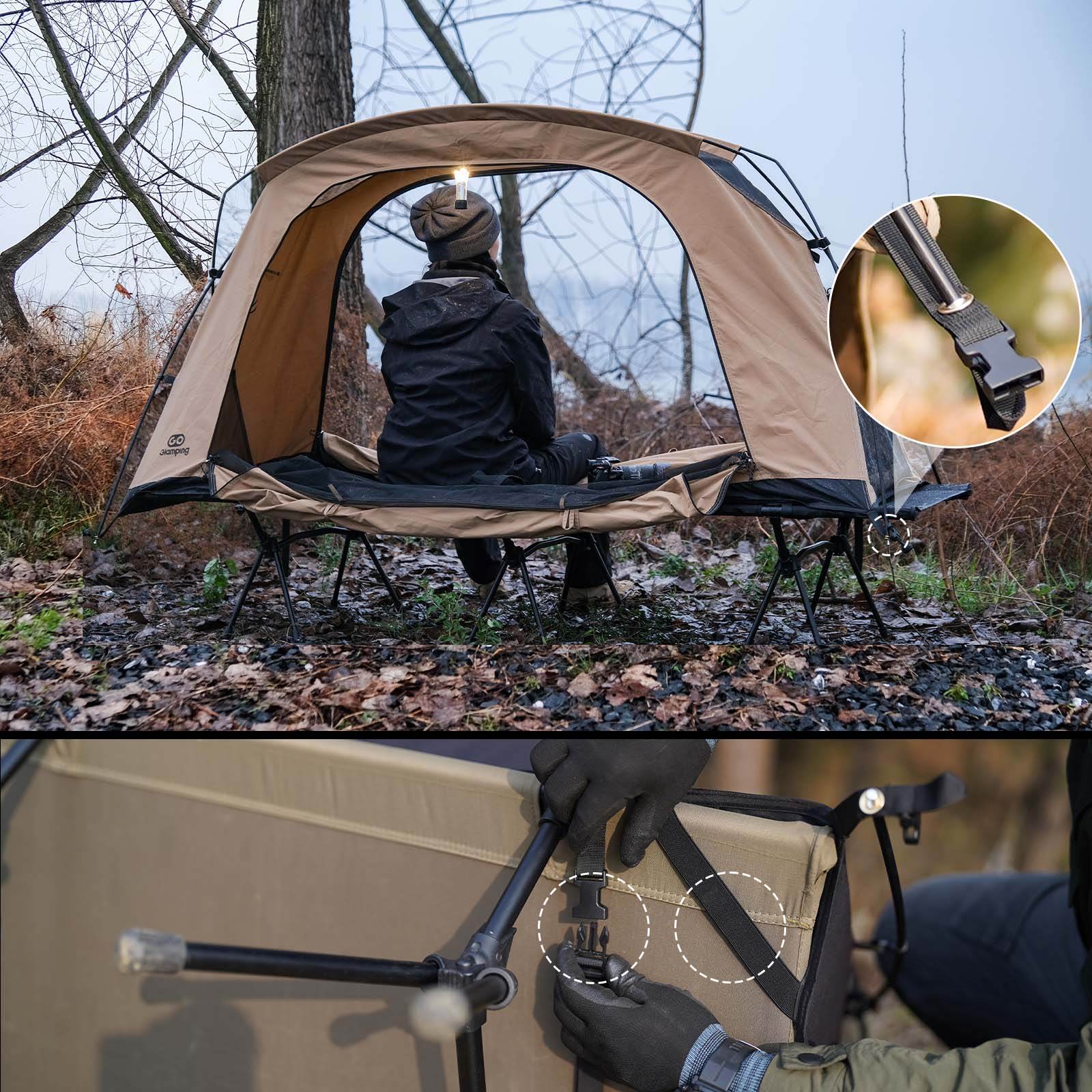 GOGlamping SKY EYE CT サンドカラー フライシート セット GOGlamping SKY EYE CT 自立式 コットテント TC & フライシート[テント