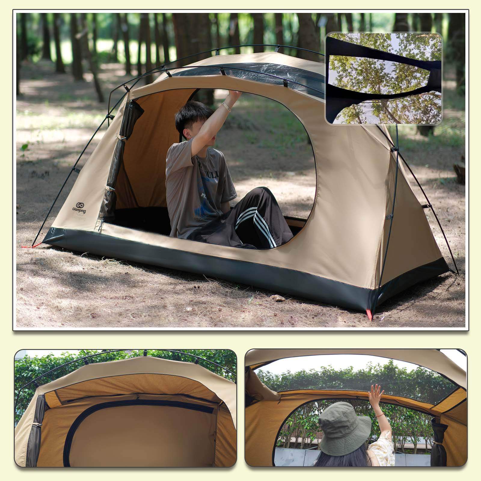 GOGlamping テント　SKY EYE サンドカラー　未使用 タイムセール中】GOGlamping SKY EYE CT 自立式 コットテント TC
