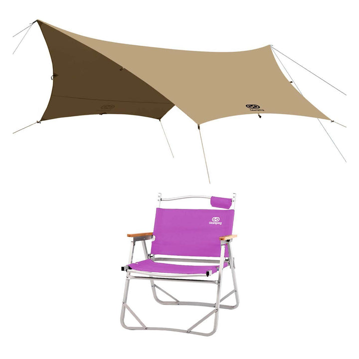 【特選セットセール】TSUBASA ヘキサタープ TC 4人用と アルミ製 アウトドア 折りたたみ チェア - GOGlamping