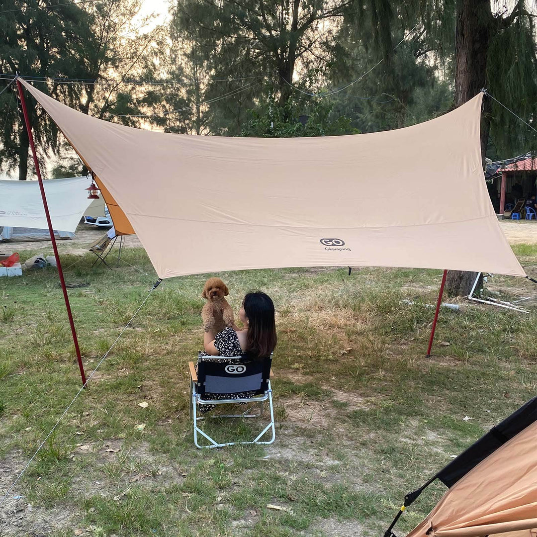 【特選セットセール】TSUBASA ヘキサタープ TC 4人用と アルミ製 アウトドア 折りたたみ チェア - GOGlamping