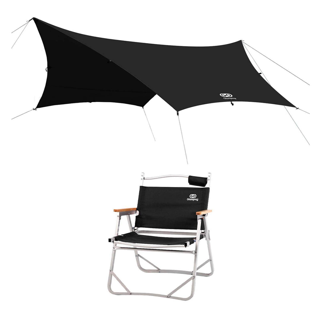 【特選セットセール】TSUBASA ヘキサタープ TC 4人用と アルミ製 アウトドア 折りたたみ チェア - GOGlamping