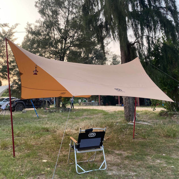 【特選セットセール】TSUBASA ヘキサタープ TC 4人用と アルミ製 アウトドア 折りたたみ チェア - GOGlamping